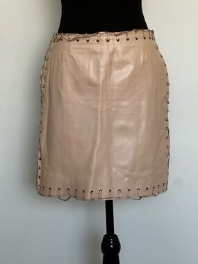 Paco Rabanne Leather Skirt Lace Up Minimalist Designer Statement Piece